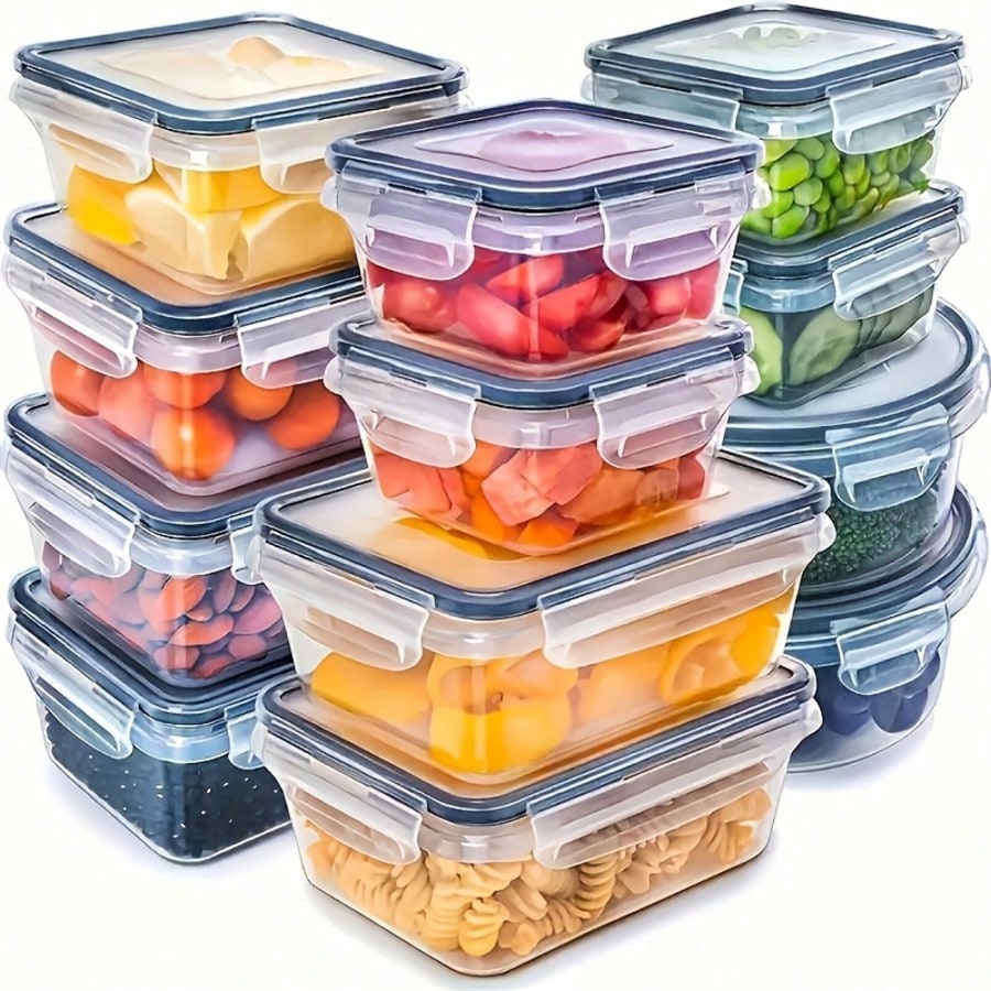 Meal Prep For Office - 24팩 식품 보관 용기(밀폐형 뚜껑 포함),
