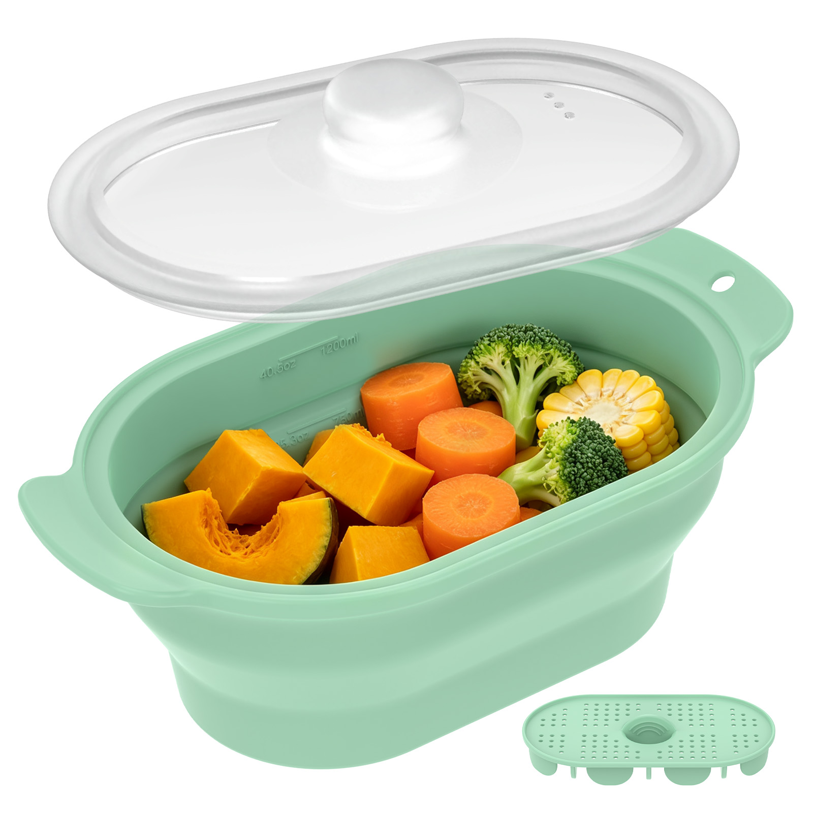Meal Prep Frozen Vegetables - 실리콘 전자레인지 야채 찜기(스팀 랙 및