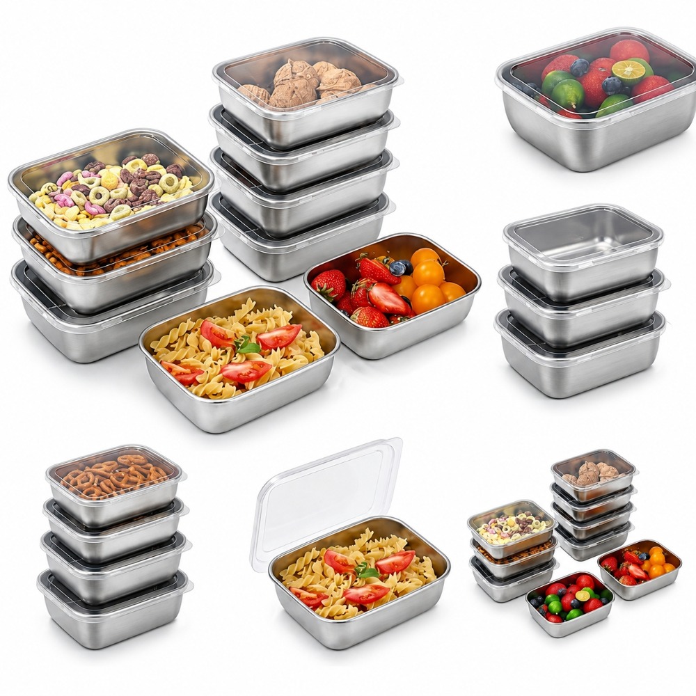 Meal Prep Containers - 6pcs 스텐 밀폐 용기 스텐 반찬통