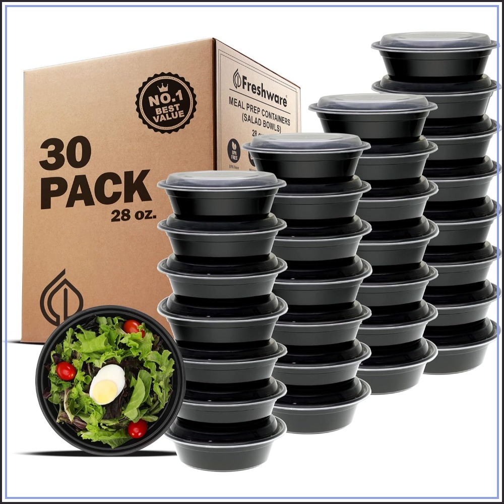 Meal Prep Containers - 밀폐용기 30개 세트, 28온스 BPA 프리,