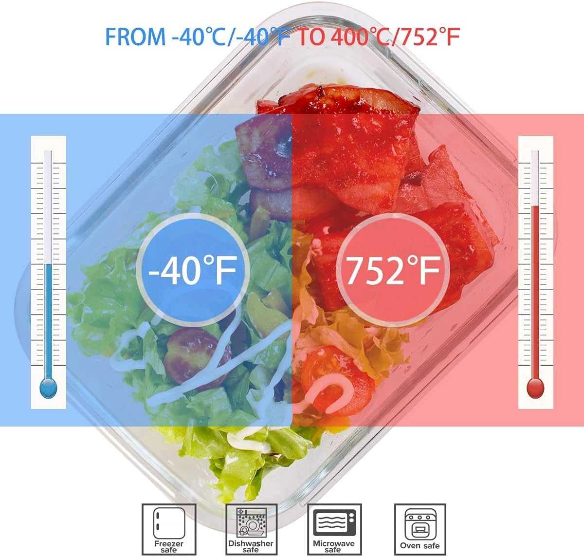 뚜껑이 있는 18개의 유리 식품 보관 용기 세트, 9개 - Meal Prep Containers 리뷰 및 가격