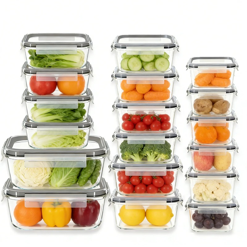 18개/세트 유리 식품 보관 용기(뚜껑 포함), 밀폐형 - Meal Prep Glass Containers With Lids 리뷰 및 가격