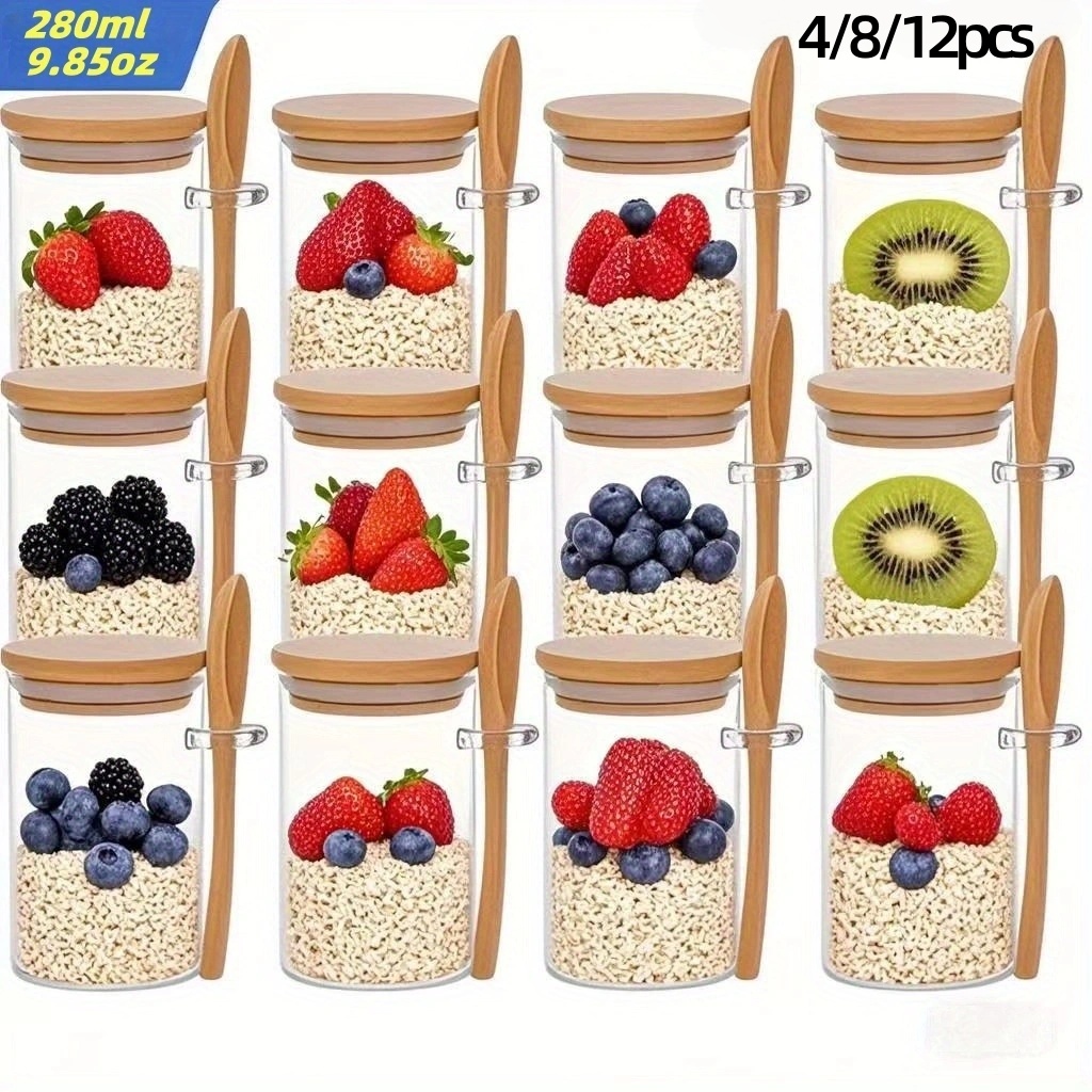 4/8/12개입, 뚜껑이 있는 오트밀 아침식사 컵(9. - Meal Prep Glass Containers With Lids 리뷰 및 가격