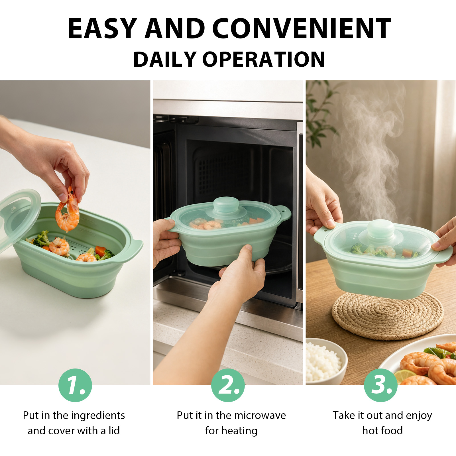 실리콘 전자레인지 야채 찜기(스팀 랙 및 뚜껑 포함)  - Meal Prep Frozen Vegetables 리뷰 및 가격