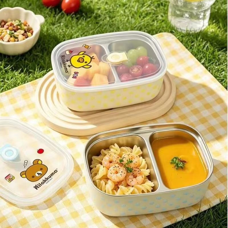 새로운 1200ml 릴라쿠마 스테인리스 스틸 도시락통, - Meal Prep Containers 리뷰 및 가격