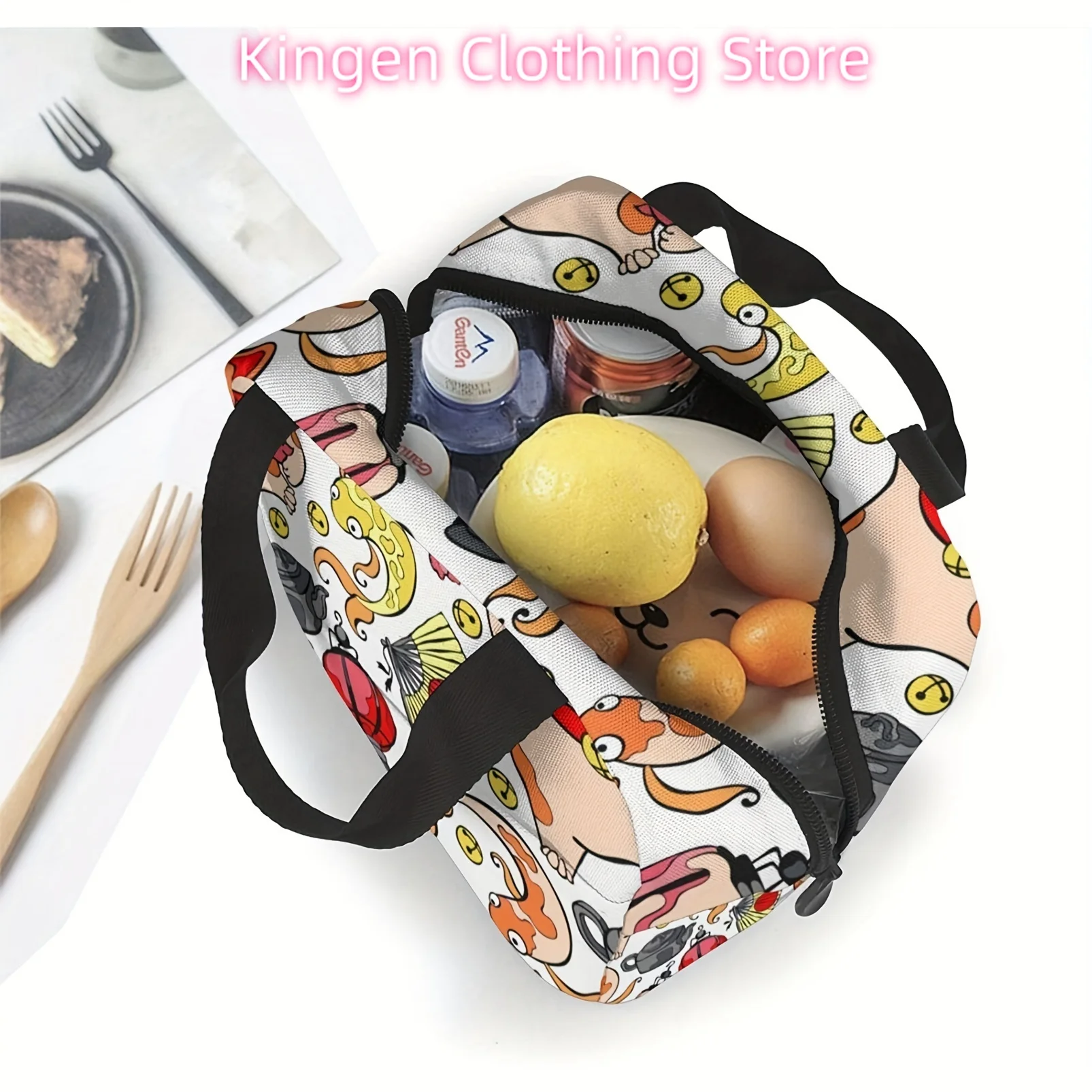 일본풍 행운 부적 디자인이 적용된 단열 점심 가방 1개 - Meal Prep Japanese 리뷰 및 가격