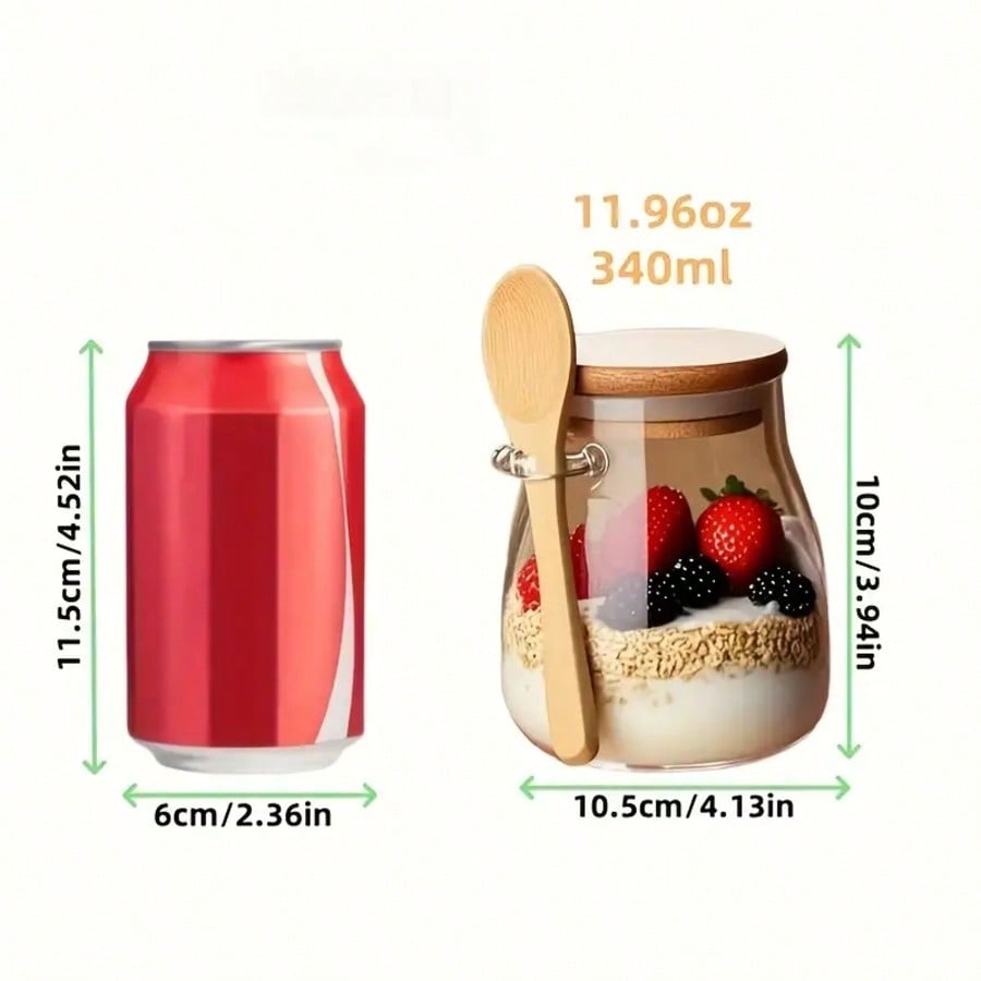 4개 세트 오버나이트 오트밀 용기, 모던한 투명 유리병 - Meal Prep Yogurt Parfait 리뷰 및 가격