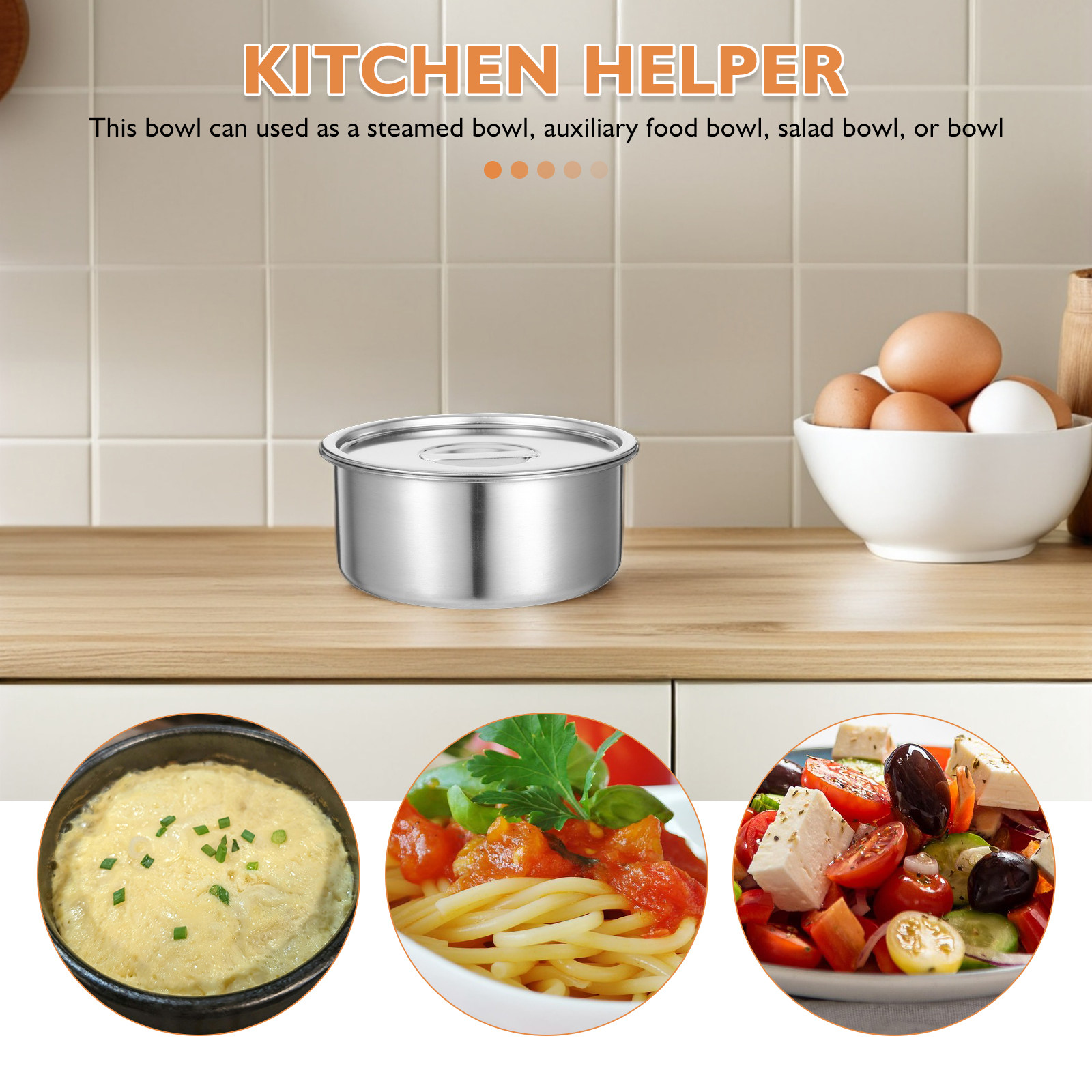 스테인레스 스틸 찜 달걀 그릇 14cm 뚜껑 포함 다용 - Meal Prep Containers 리뷰 및 가격