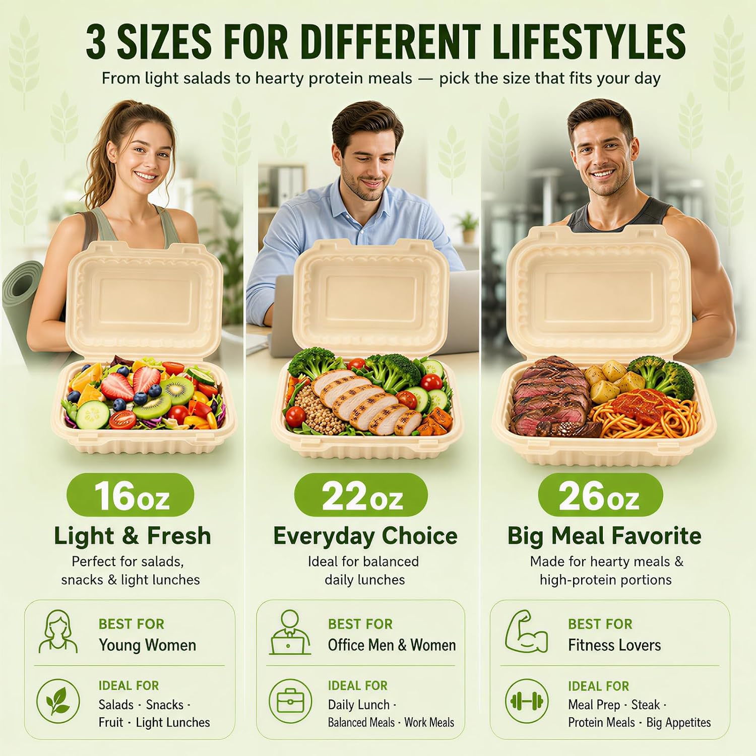 50개입 16온스 조개껍질 모양 테이크아웃 용기, 천연 - Meal Prep Containers 리뷰 및 가격