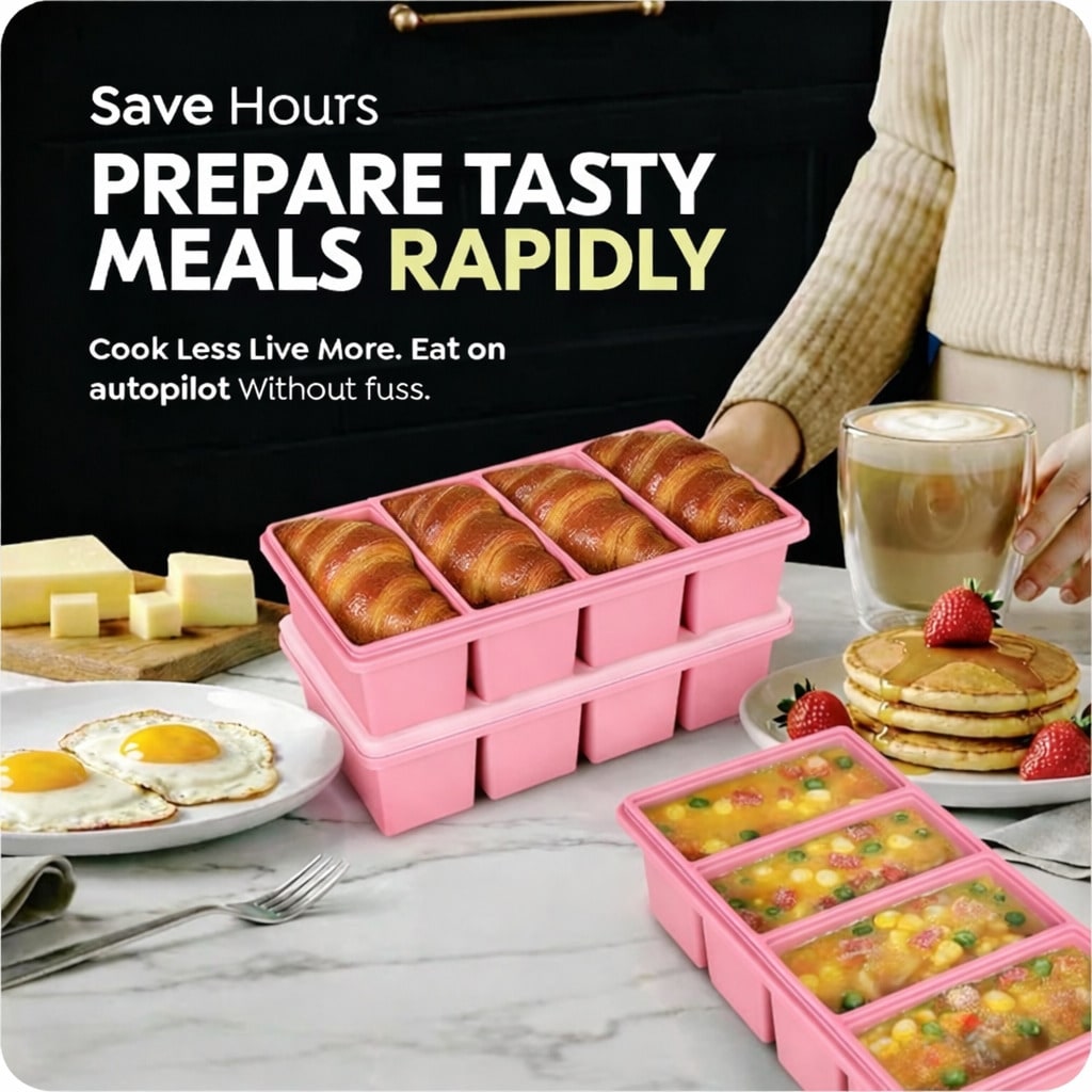 뚜껑이 있는 실리콘 냉동 용기 2개 세트, 1컵 분량의 - Meal Prep Containers 리뷰 및 가격