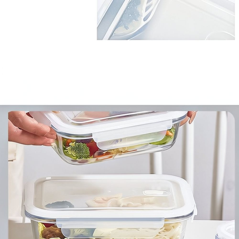 전자레인지 사용이 가능한 유리 소재의 도시락통, 칸막이 - Meal Prep For Office 리뷰 및 가격