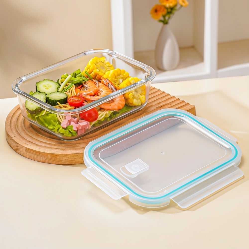 전자레인지 사용이 가능한 유리 소재의 도시락통, 칸막이 - Meal Prep For Office 리뷰 및 가격