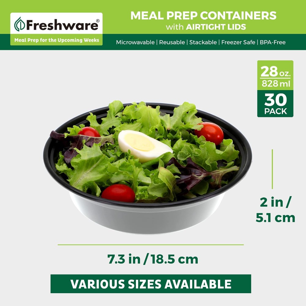 밀폐용기 30개 세트, 28온스 BPA 프리, 전자레인 - Meal Prep Containers 리뷰 및 가격
