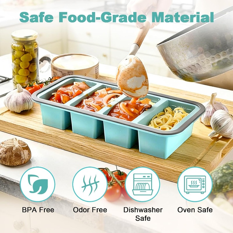 뚜껑이 있는 실리콘 냉동고 몰드, 수프 아이스 큐브 트 - Meal Prep Containers 리뷰 및 가격