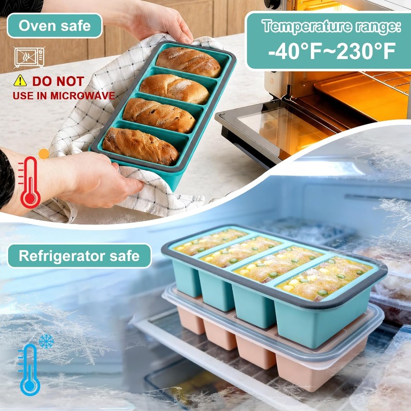 뚜껑이 있는 실리콘 냉동고 몰드, 수프 아이스 큐브 트 - Meal Prep Containers 리뷰 및 가격