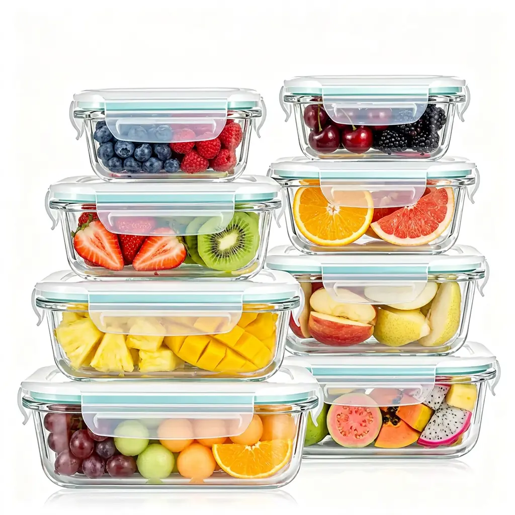밀폐 뚜껑이 있는 8개입 유리 식품 보관 용기 세트.  - Meal Prep Glass Containers With Lids 리뷰 및 가격