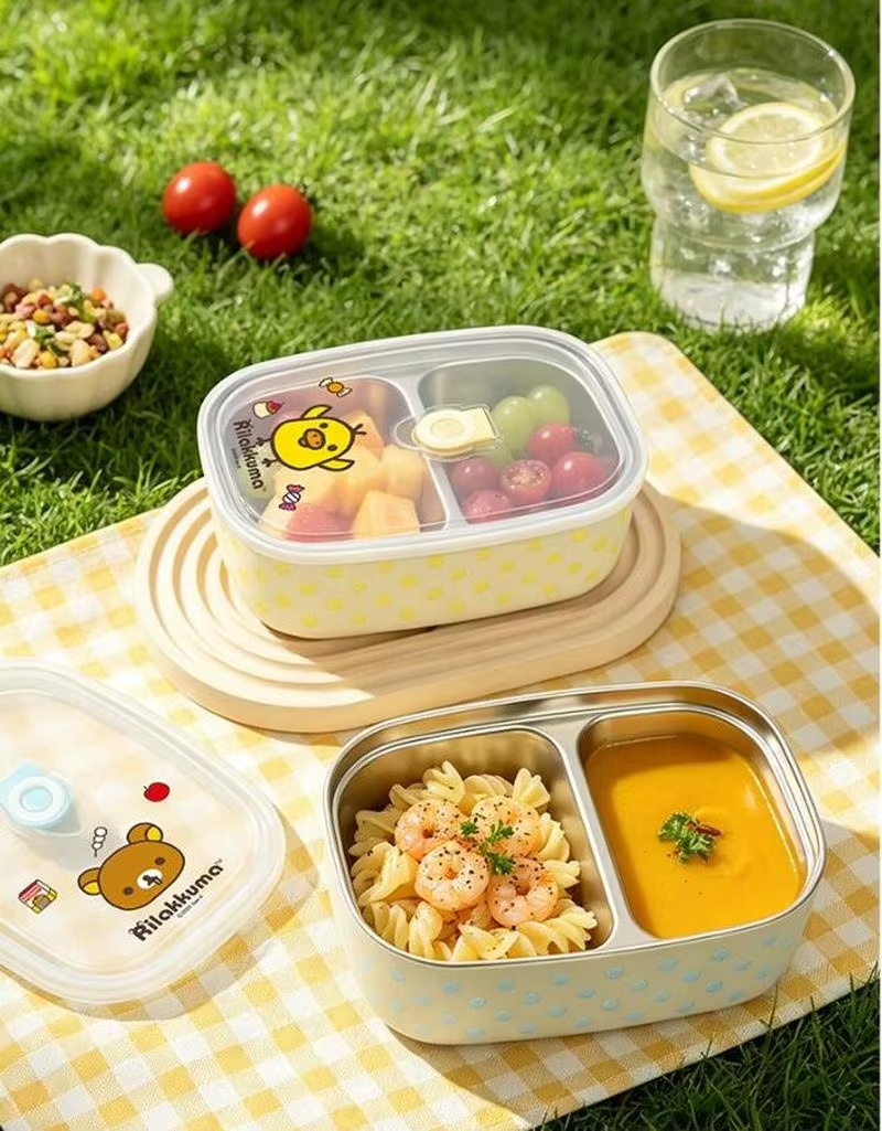 릴락쿠마 스테인리스 스틸 도시락통, 칸막이가 있어 내용 - Meal Prep Containers 리뷰 및 가격
