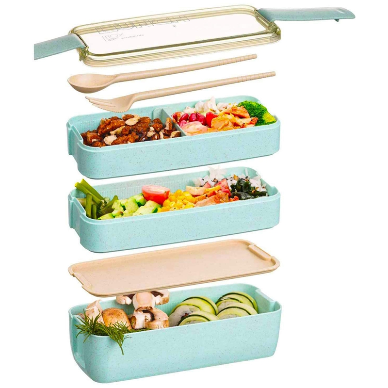 WSFS! 일본 도시락 벤토 도시락, 3칸 분리형, 밀 - Meal Prep Japanese 리뷰 및 가격
