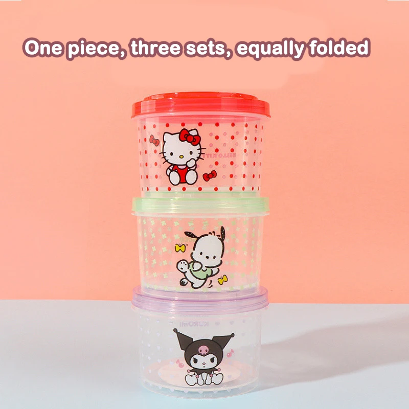 키티 도시락 세트 3종 귀여운 쌓을 수 있는 뚜껑있는  - Meal Prep Containers 리뷰 및 가격